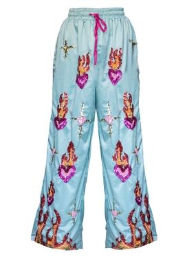 Sequin handbeaded Jackalope Land lounge Pants